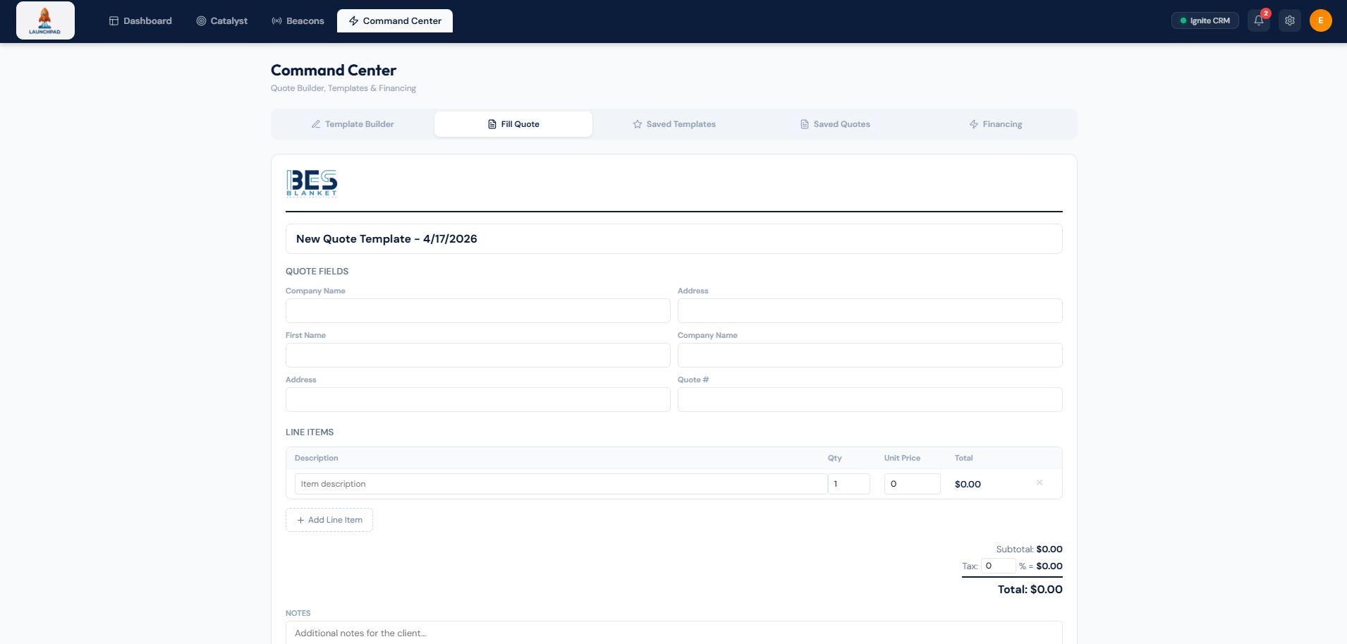 Command Center Dashboard
